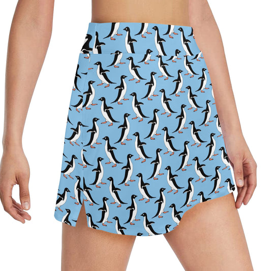Penguin Dance Pattern 17" Golf & Pickleball Skort with Pockets