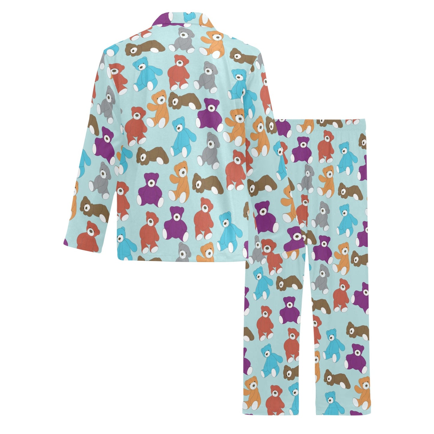 Bear Cute Pattern Print Design 03 Men's Long Pajama Set