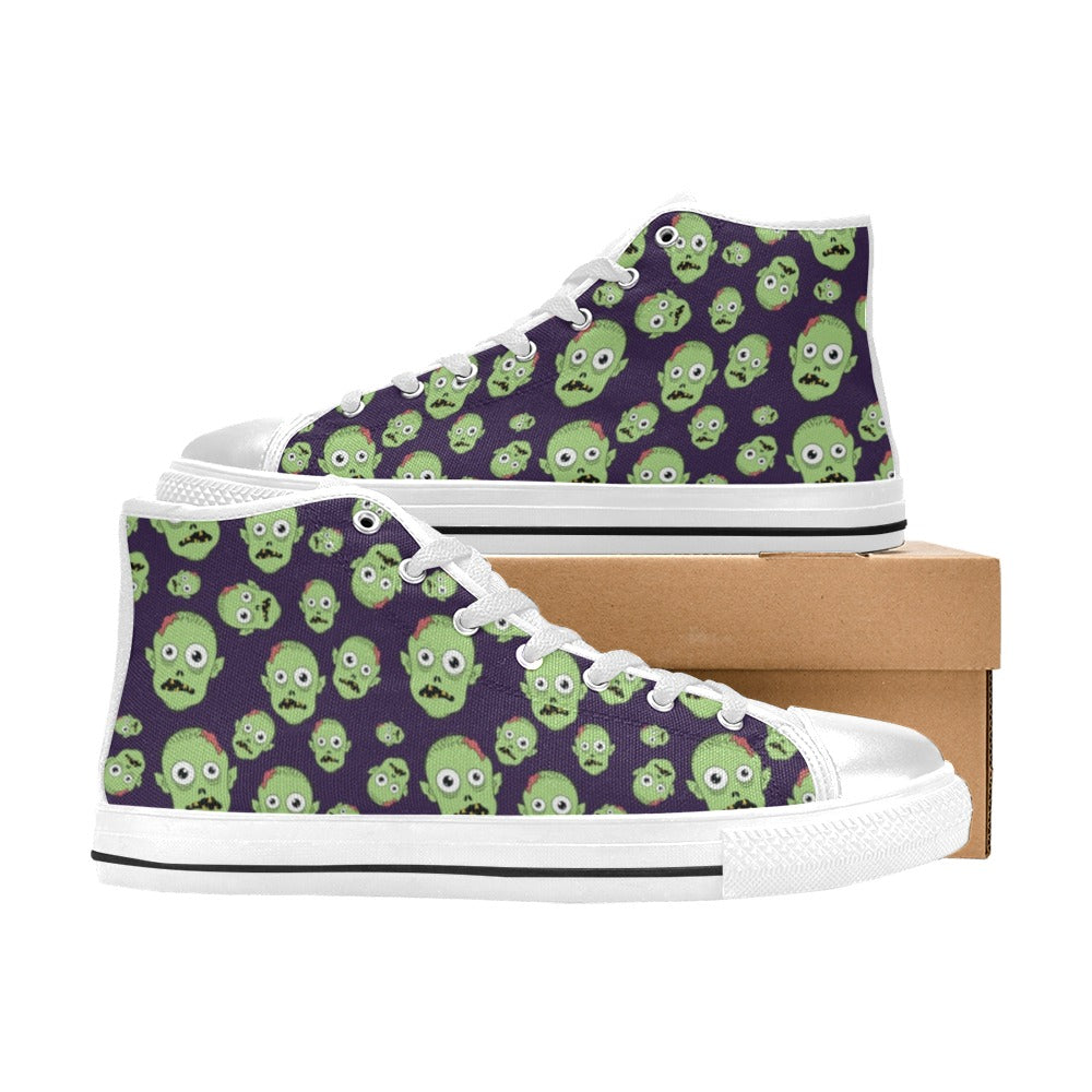 Zombie Print Design LKS303 Men's High Top Canvas Shoes