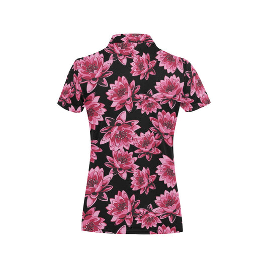Lotus Pattern Print Design 03 Women's Polo Shirt