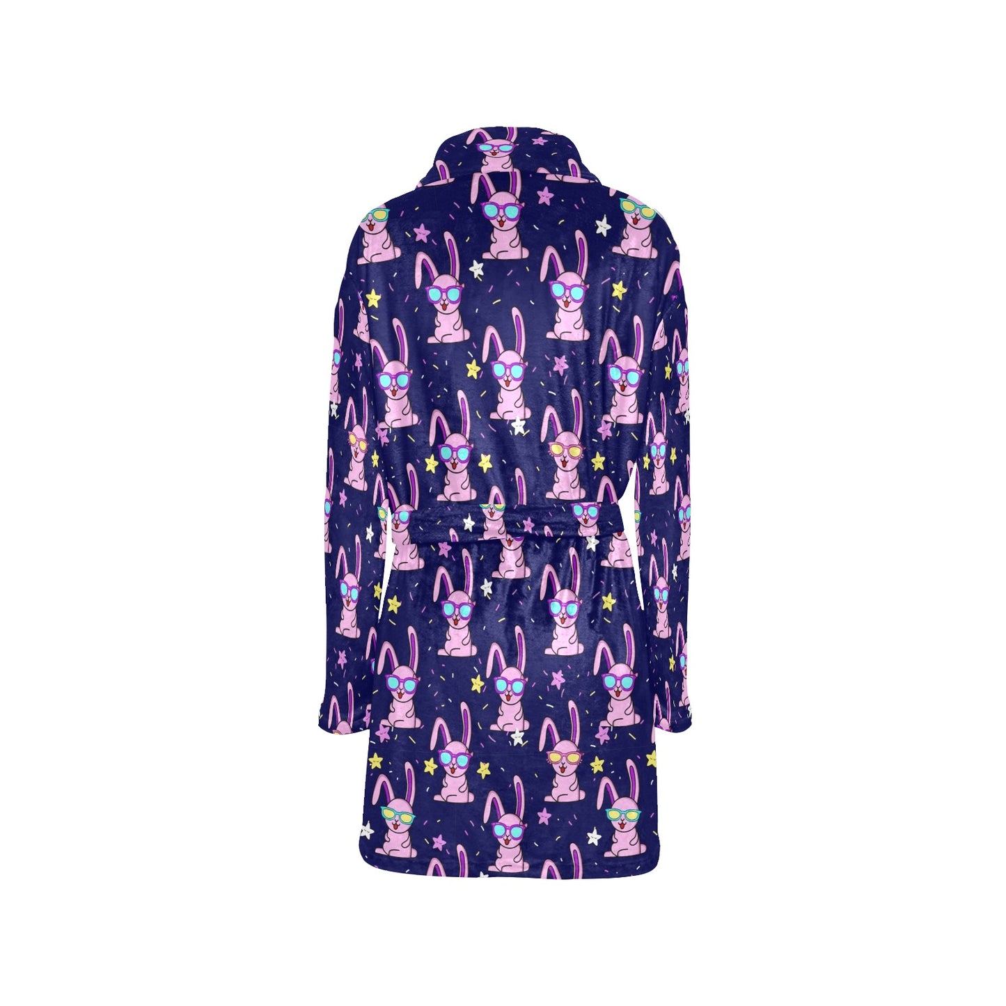 Rabbit Baby Pattern Print Design RB015 Women's Fleece Robe
