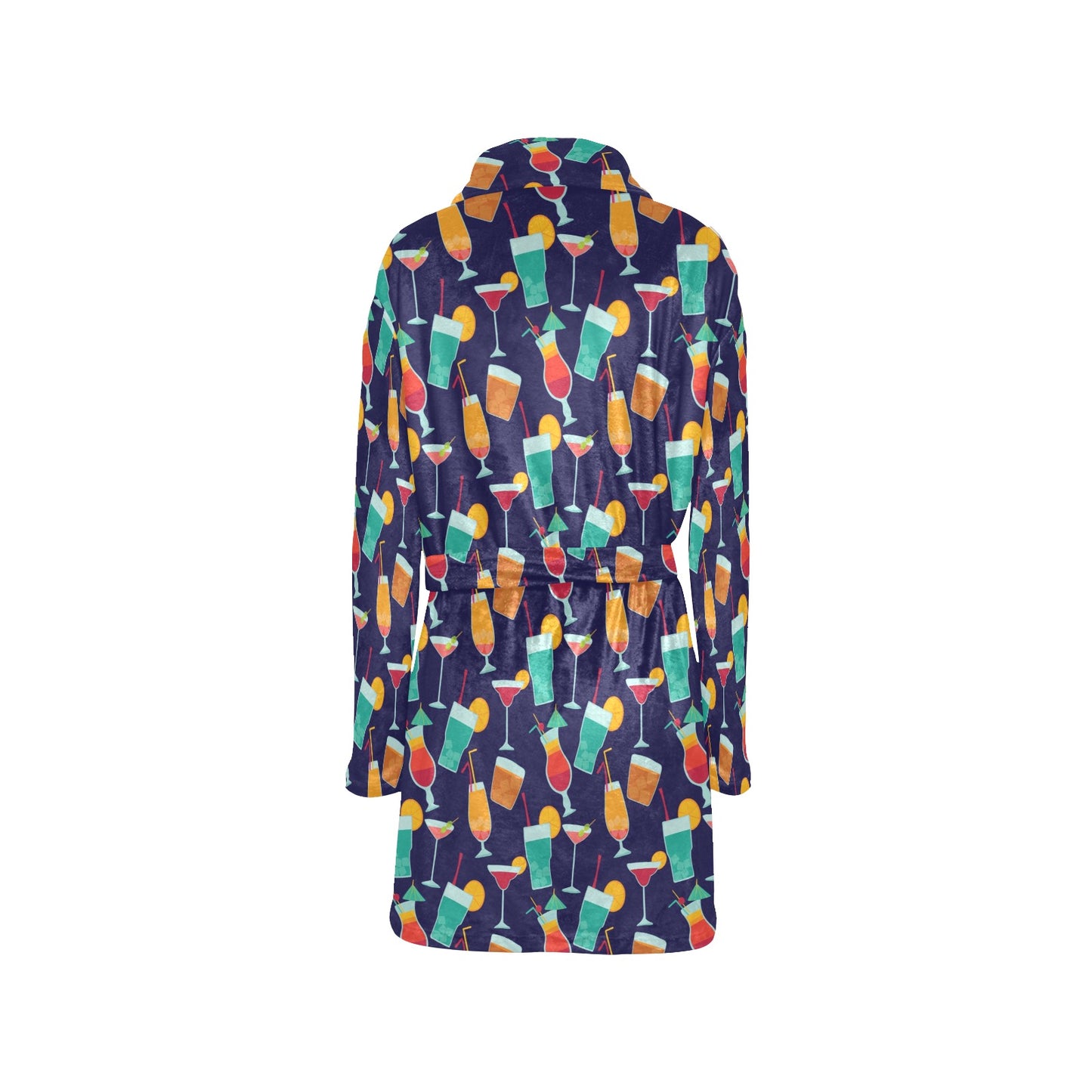 Cocktail Pattern Print Design 06 Women's Fleece Robe