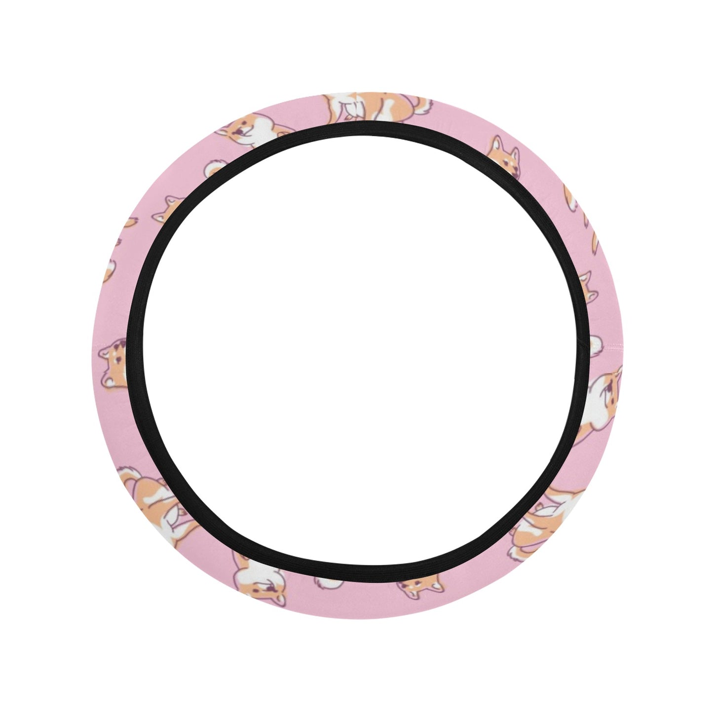 Shiba Inu Print Design LKS303 Steering Wheel Cover with Elastic Edge