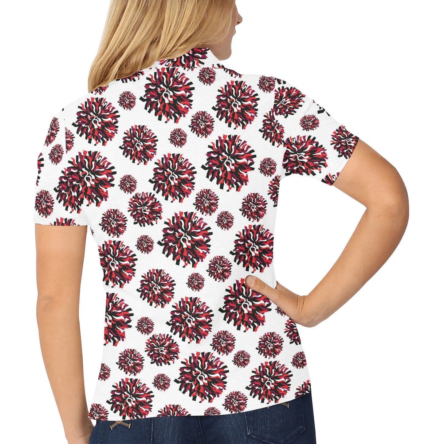Cheerleader Pattern Print Design 01 Women's Polo Shirt