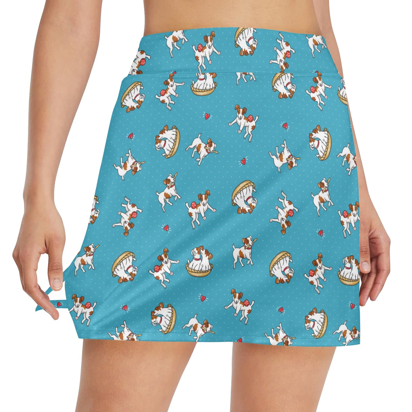 Russell Terriers Playing Print Design LKS305 Women's Golf Skirt with Pocket