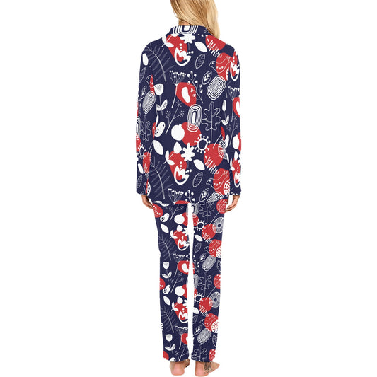 Nordic Pattern Print Design A02 Women's Long Pajama Set