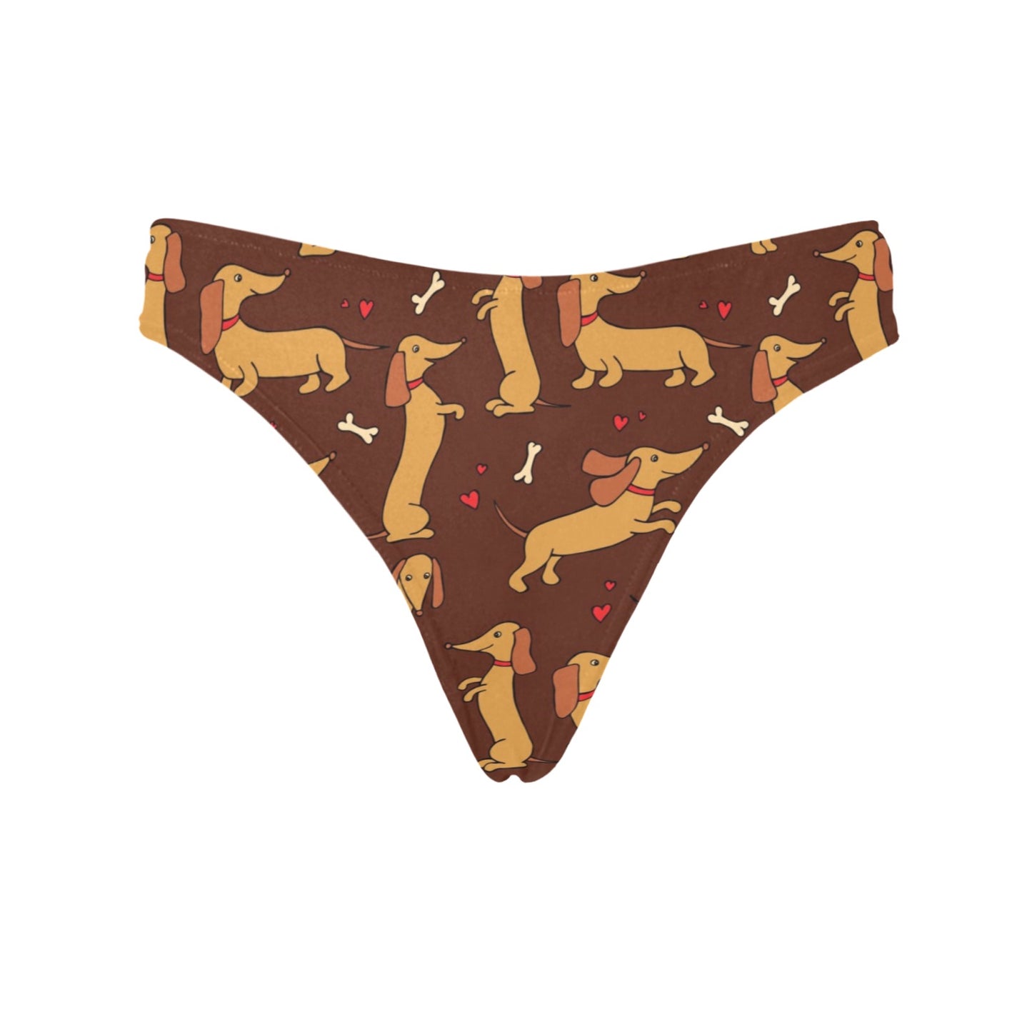 Dachshund Happy Print Pattern Women's Thongs