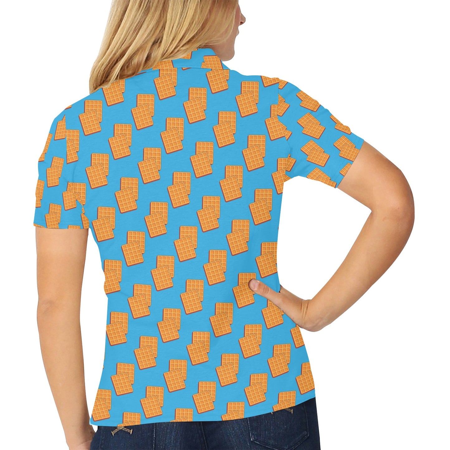 Waffle Print Design LKS304 Women's Polo Shirt