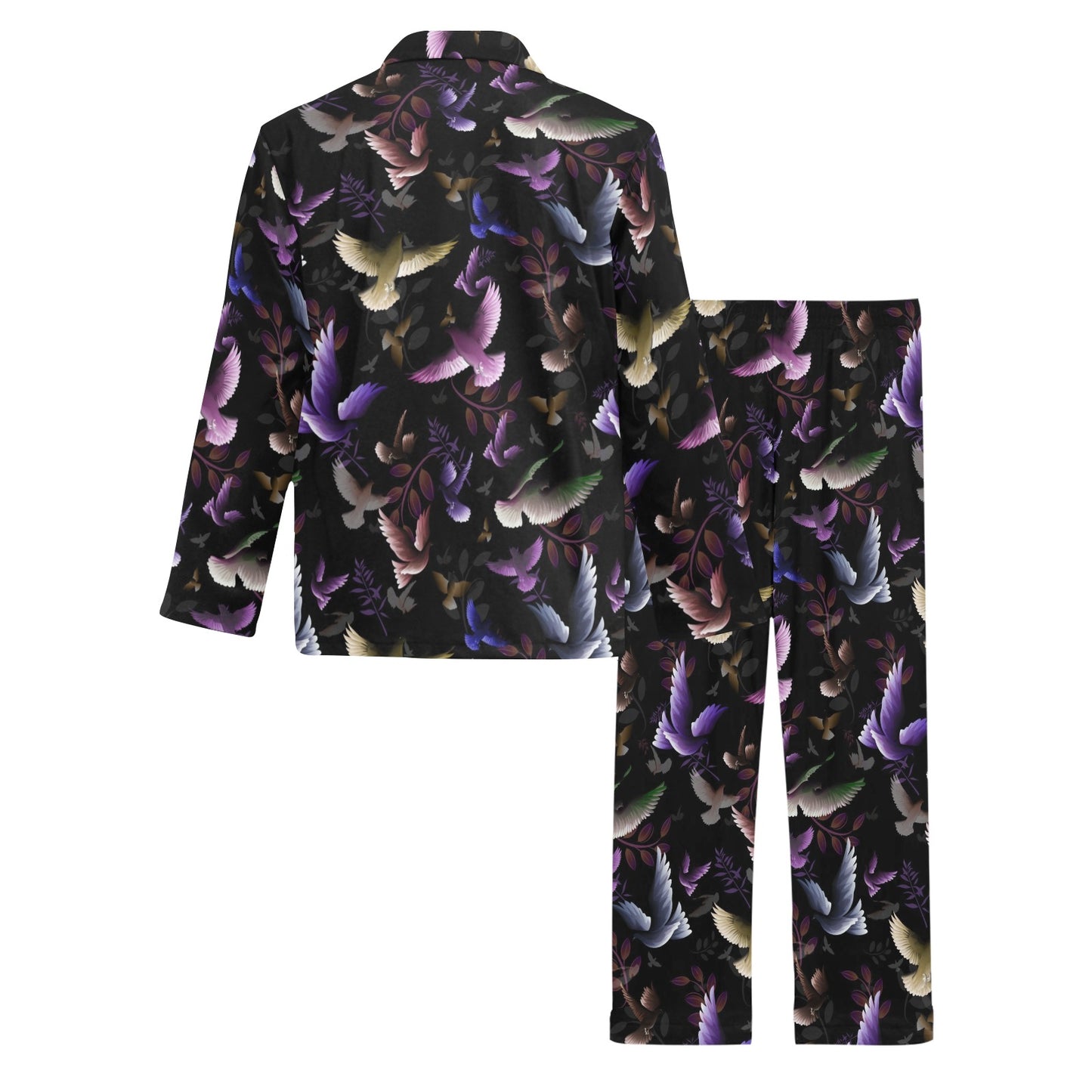 Pigeon Pattern Print Design 01 Men's Long Pajama Set