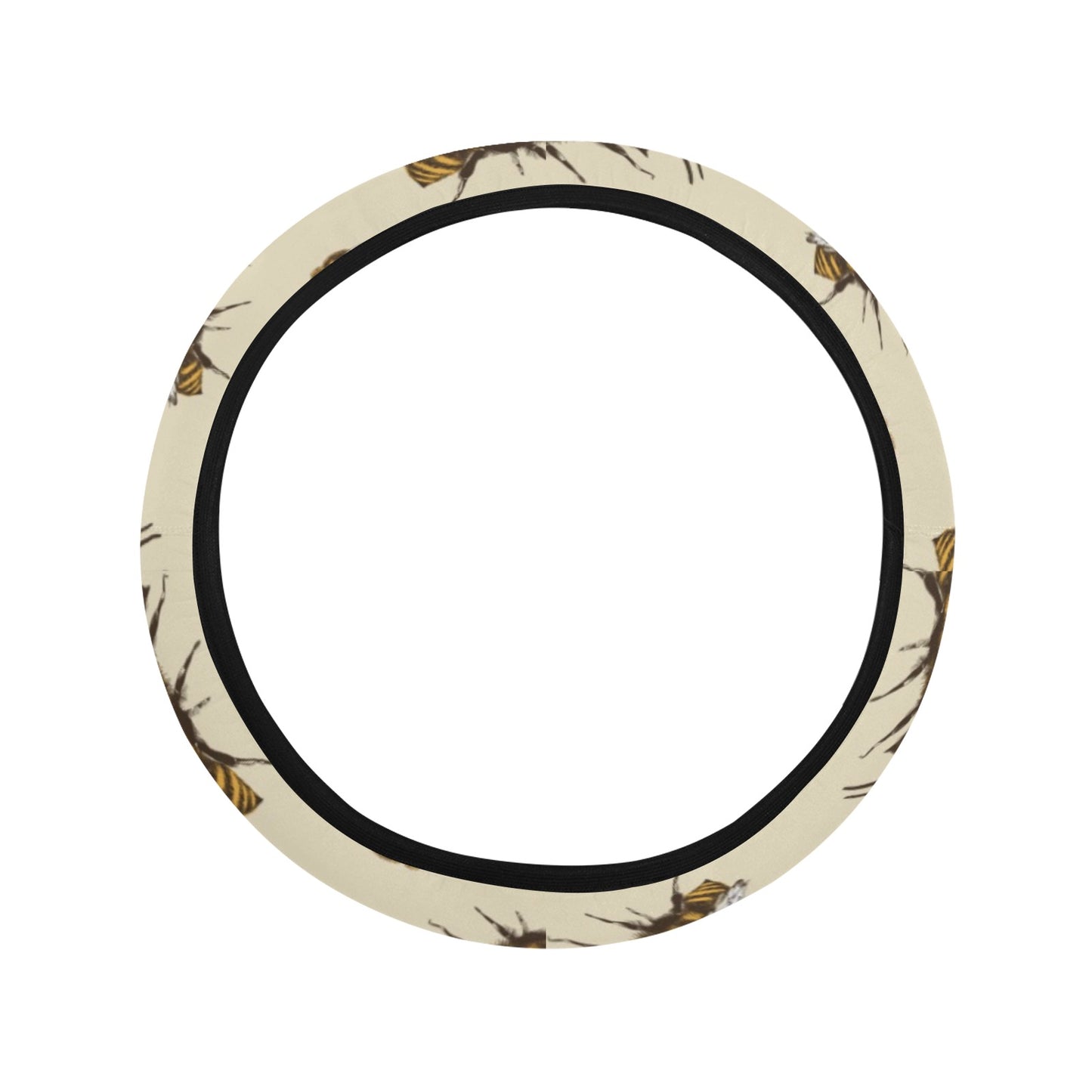 Bee Print Design LKS306 Steering Wheel Cover with Elastic Edge
