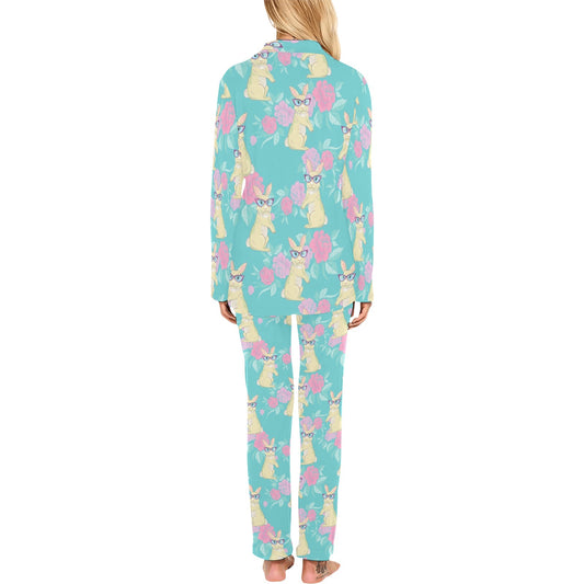Rabbit Pattern Print Design RB05 Women's Long Pajama Set