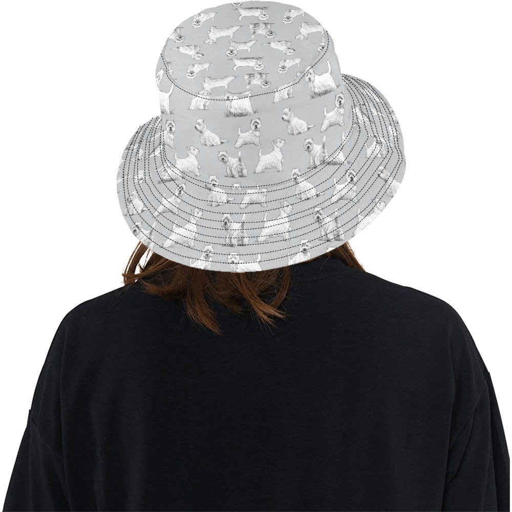 Scottish Terriers Print Design LKS3011 Unisex Bucket Hat
