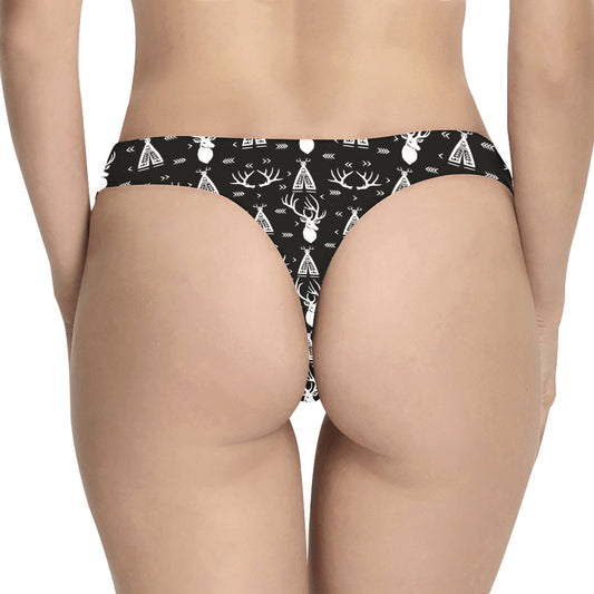 Deer Native Indian Print Pattern Women's Thongs