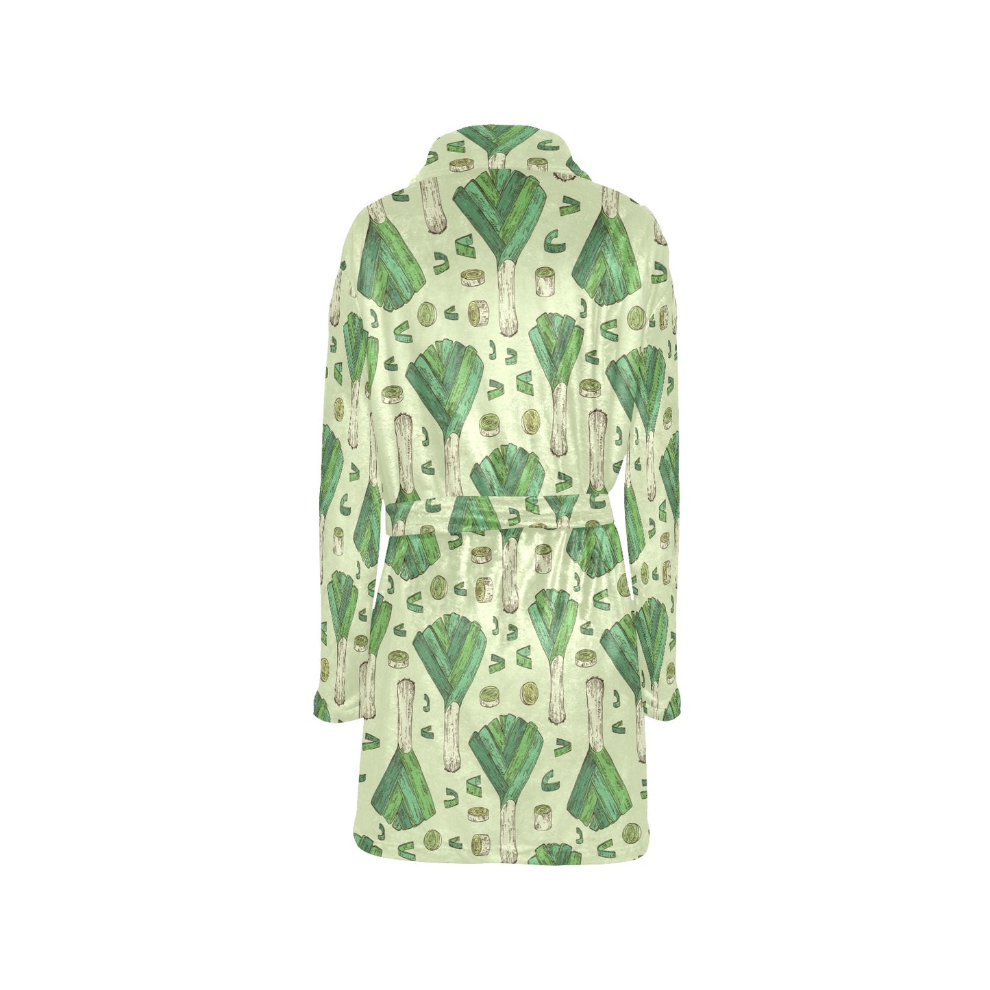 Leek Pattern Print Design 04 Women's Fleece Robe