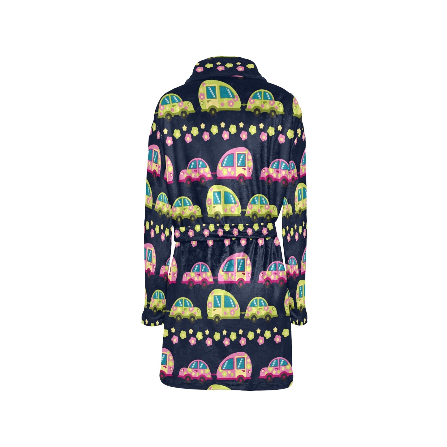 Camper Cute Camping Design No 3 Print Women's Fleece Robe