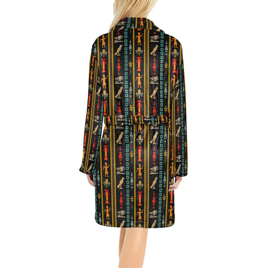 Eye of Horus Egypt Style Pattern Women's Fleece Robe