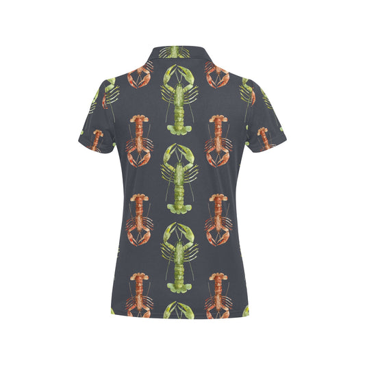Lobster Pattern Print Design 01 Women's Polo Shirt