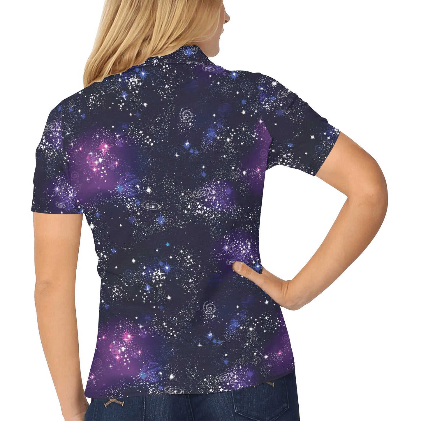 Cosmic Pattern Print Design 03 Women's Polo Shirt
