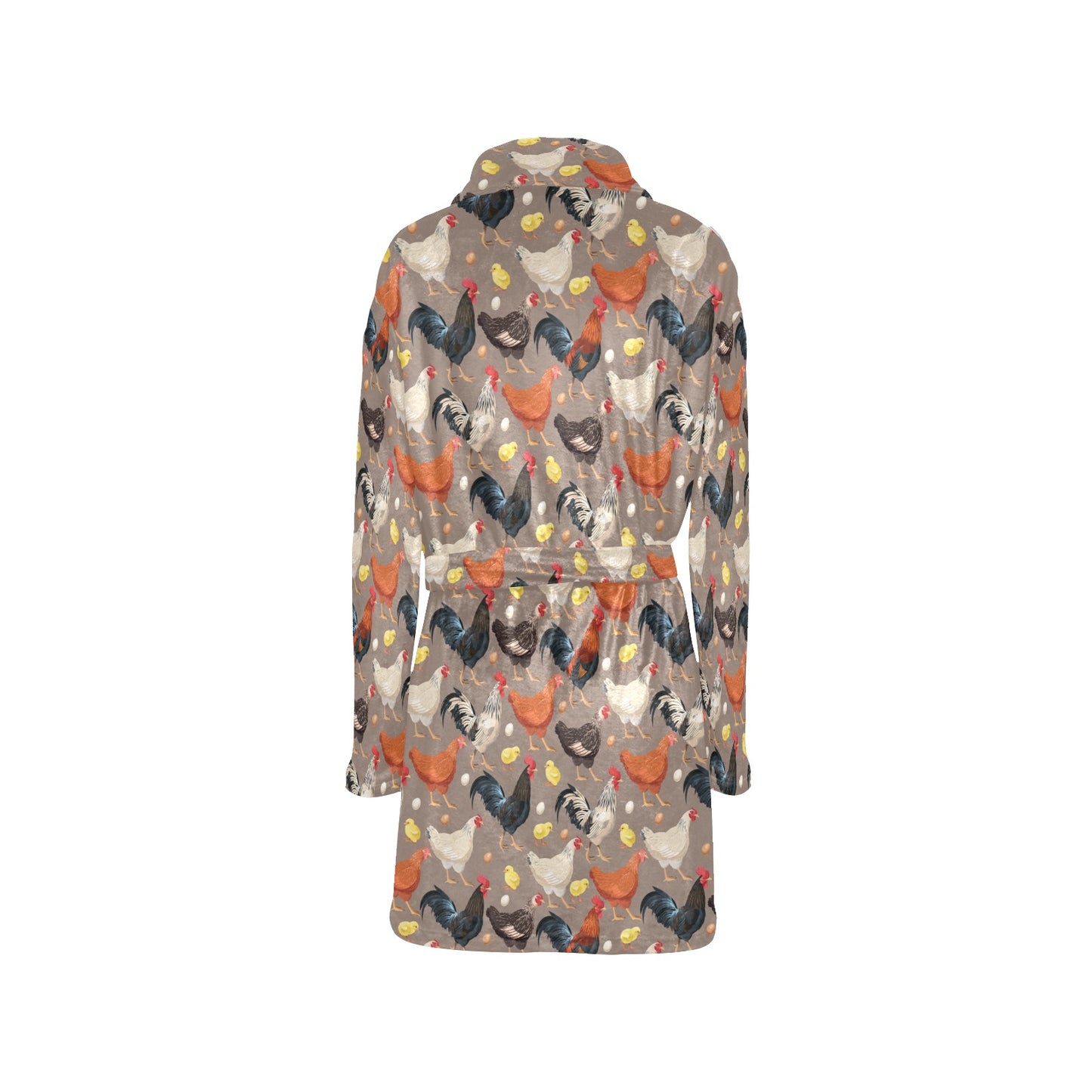 Chicken Evolution Pattern Women's Fleece Robe