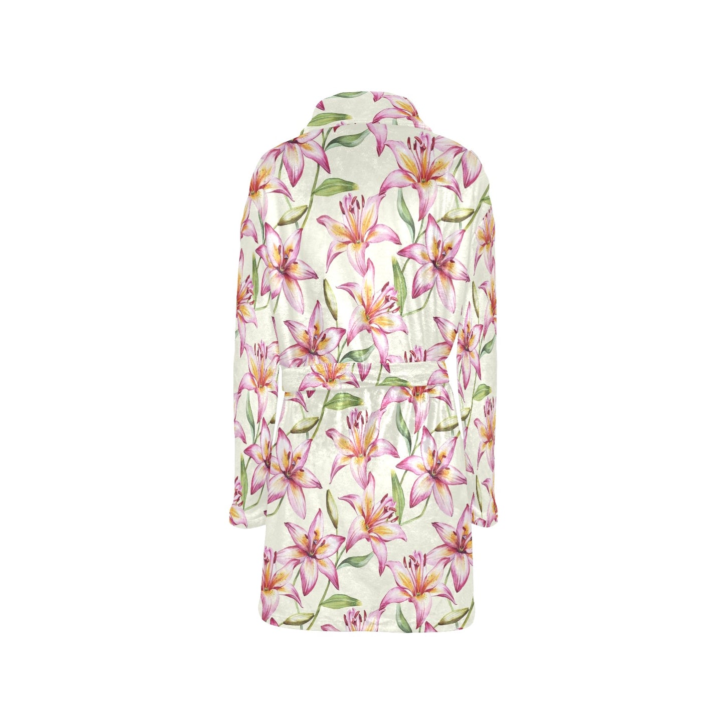 Lily Pattern Print Design LY011 Women's Fleece Robe