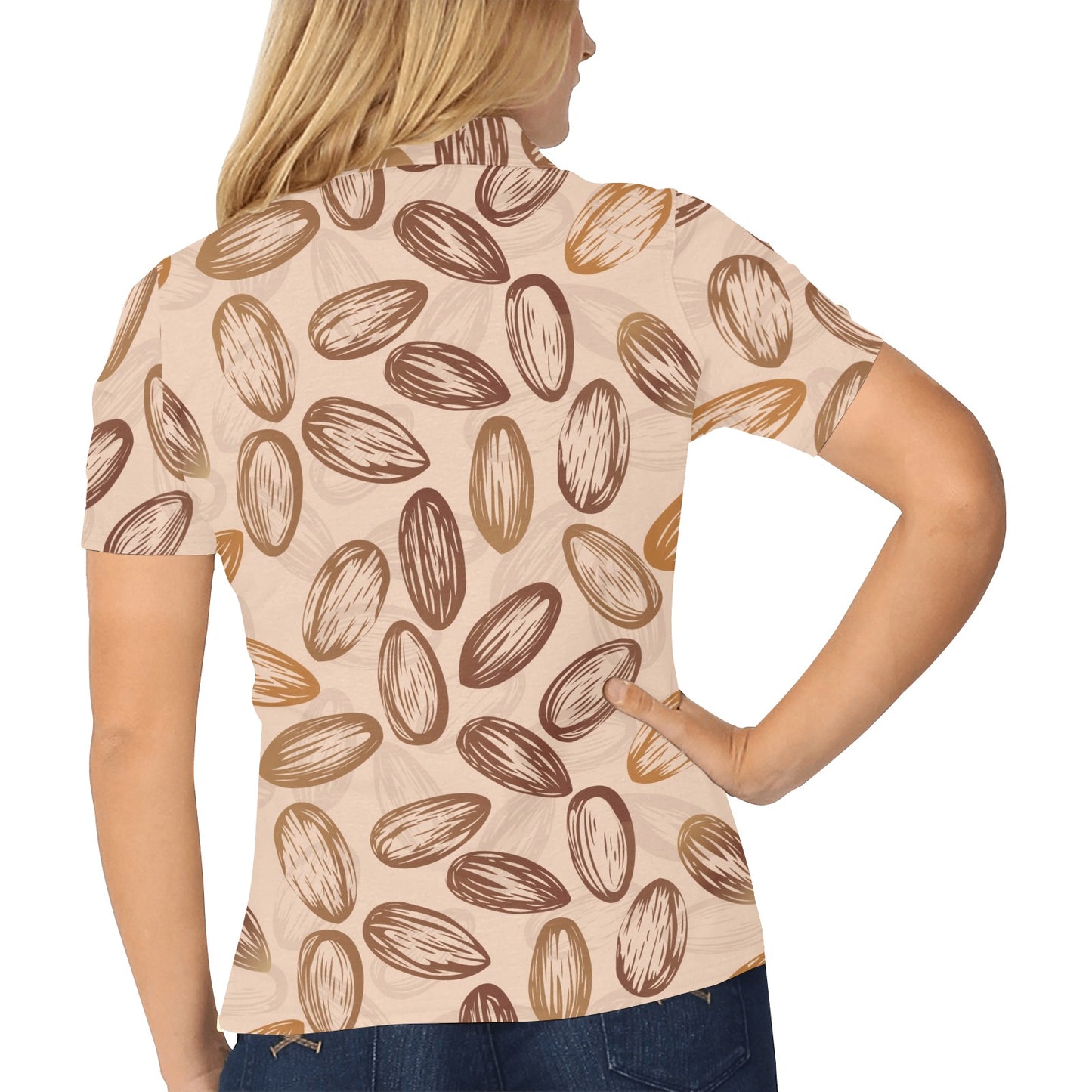 Almond Pattern Print Design 02 Women's Polo Shirt