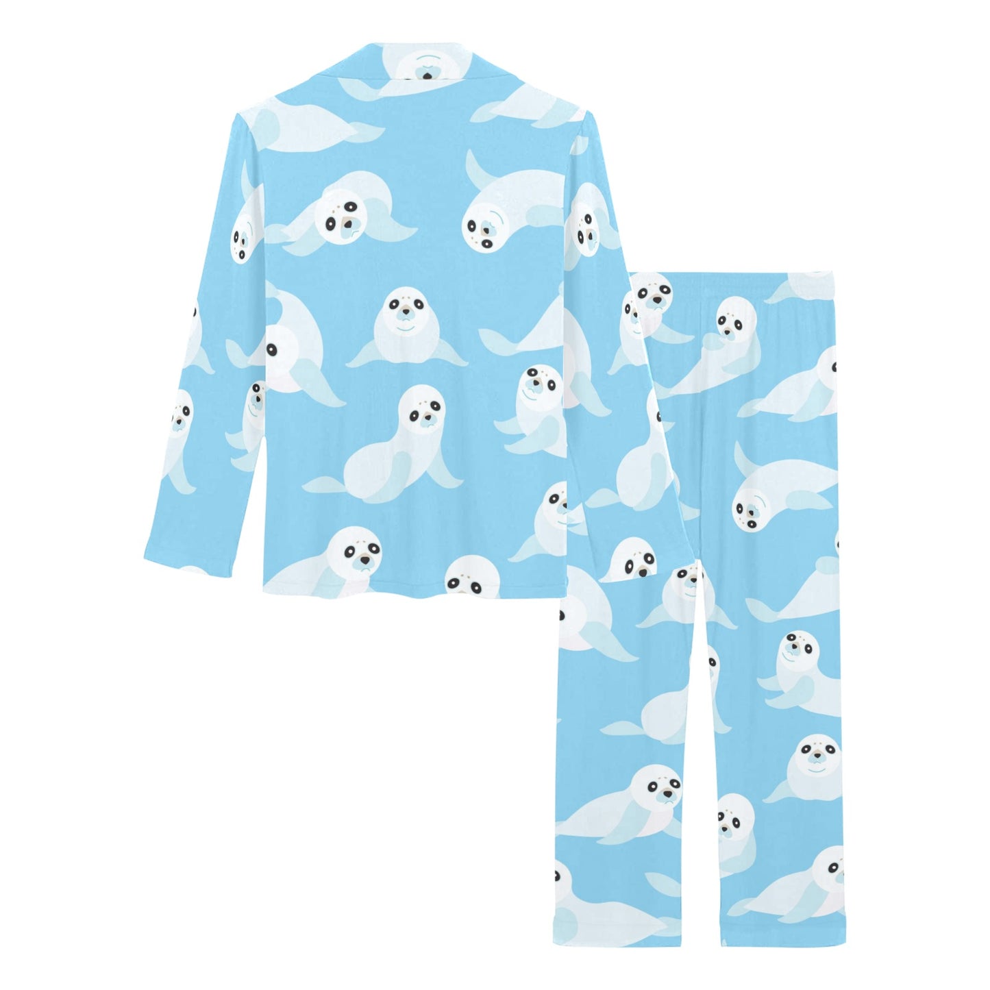 Sea Lion Cute Pattern Print Design 03 Women's Long Pajama Set