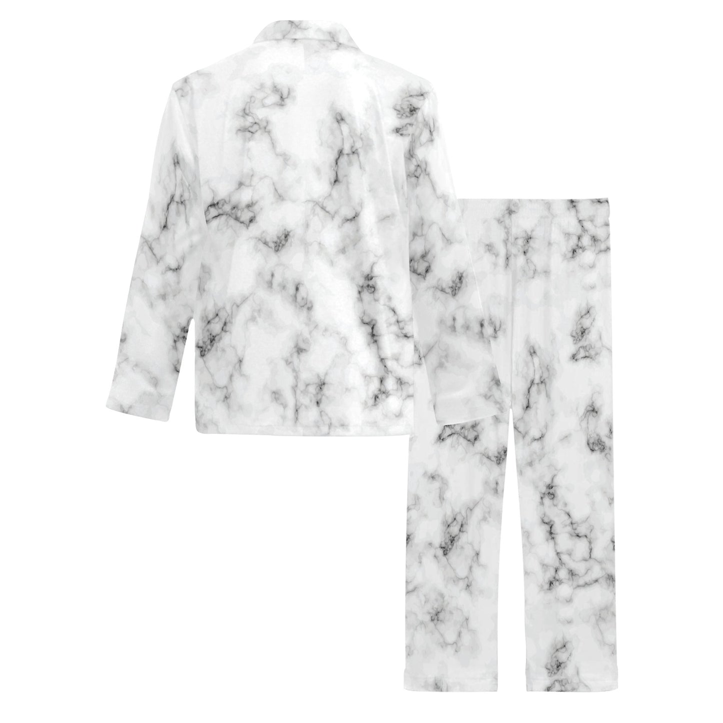 Marble Pattern Print Design 01 Men's Long Pajama Set