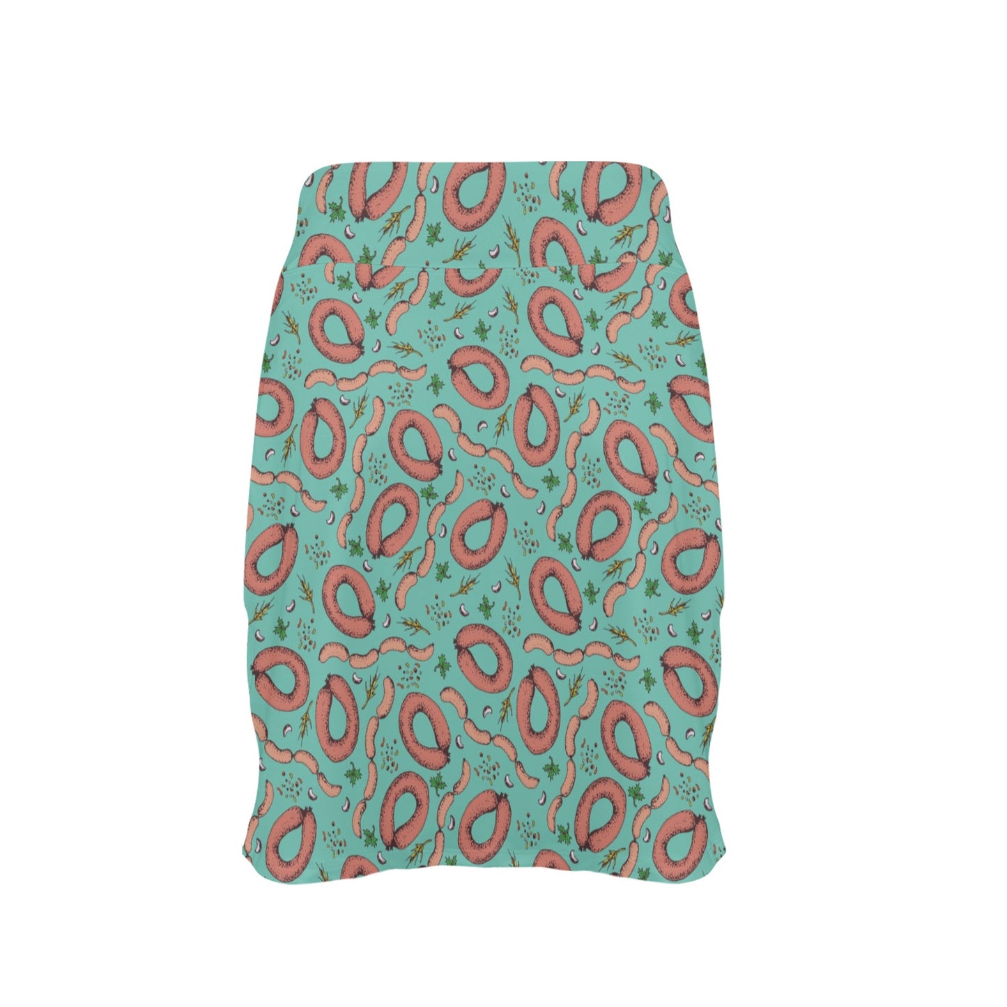 Sausage Print Design LKS303 Women's Golf Skirt with Pocket