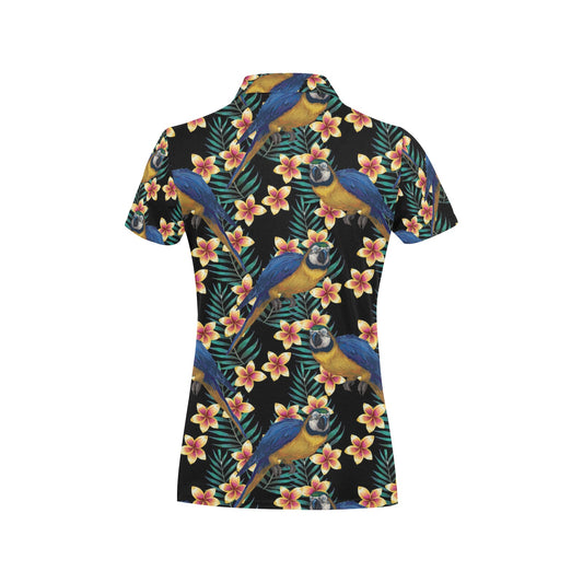 Macaw Pattern Print Design 01 Women's Polo Shirt