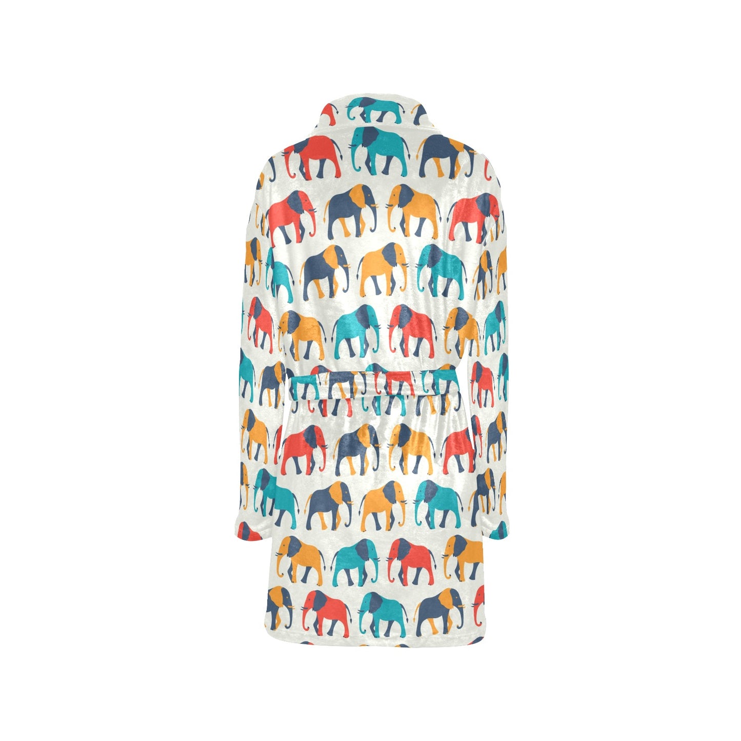 Elephant Colorful Print Pattern Women's Fleece Robe