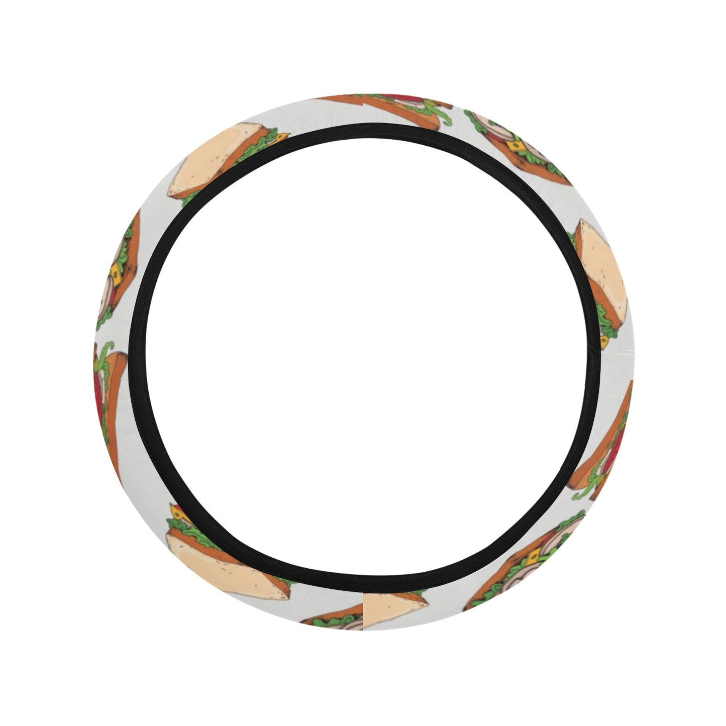 Sandwich Print Design LKS302 Steering Wheel Cover with Elastic Edge