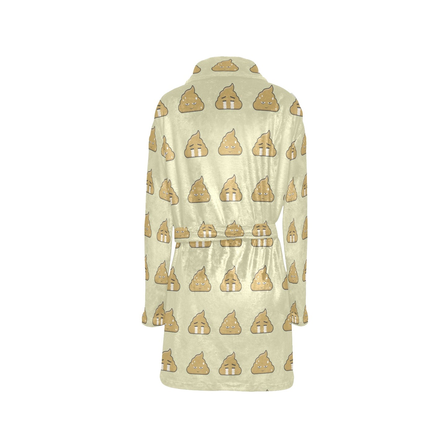 Poop Emoji Pattern Print Design A04 Women's Fleece Robe