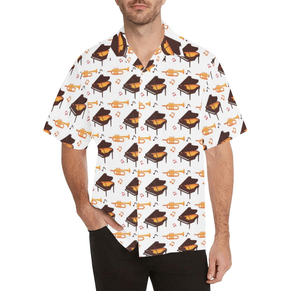 Piano Print Design LKS406 Men's Men's Hawaiian Shirt