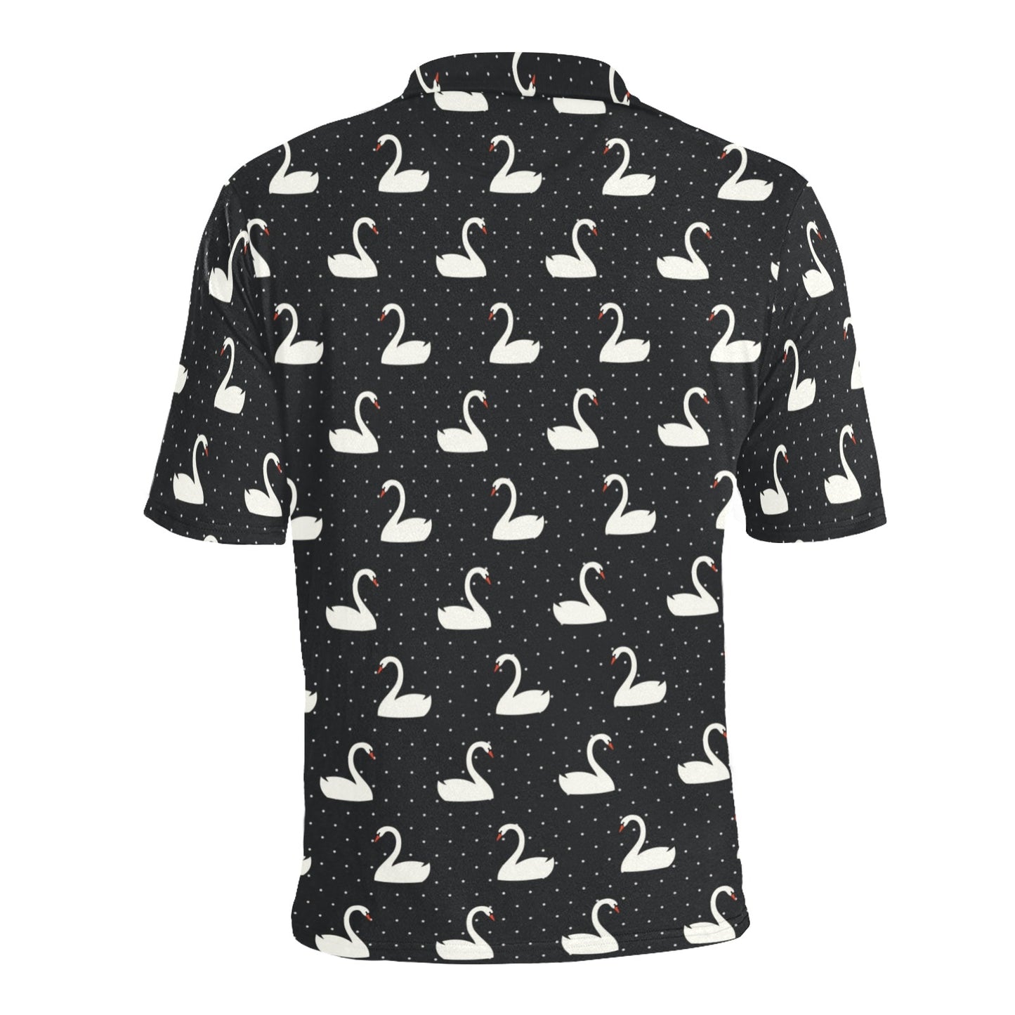 Swan Print Design LKS401 Men Polo Shirt