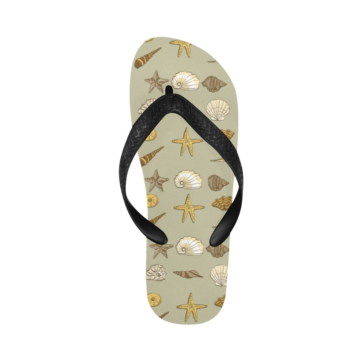 Seashell Beach Print Design LKS303 Flip Flops