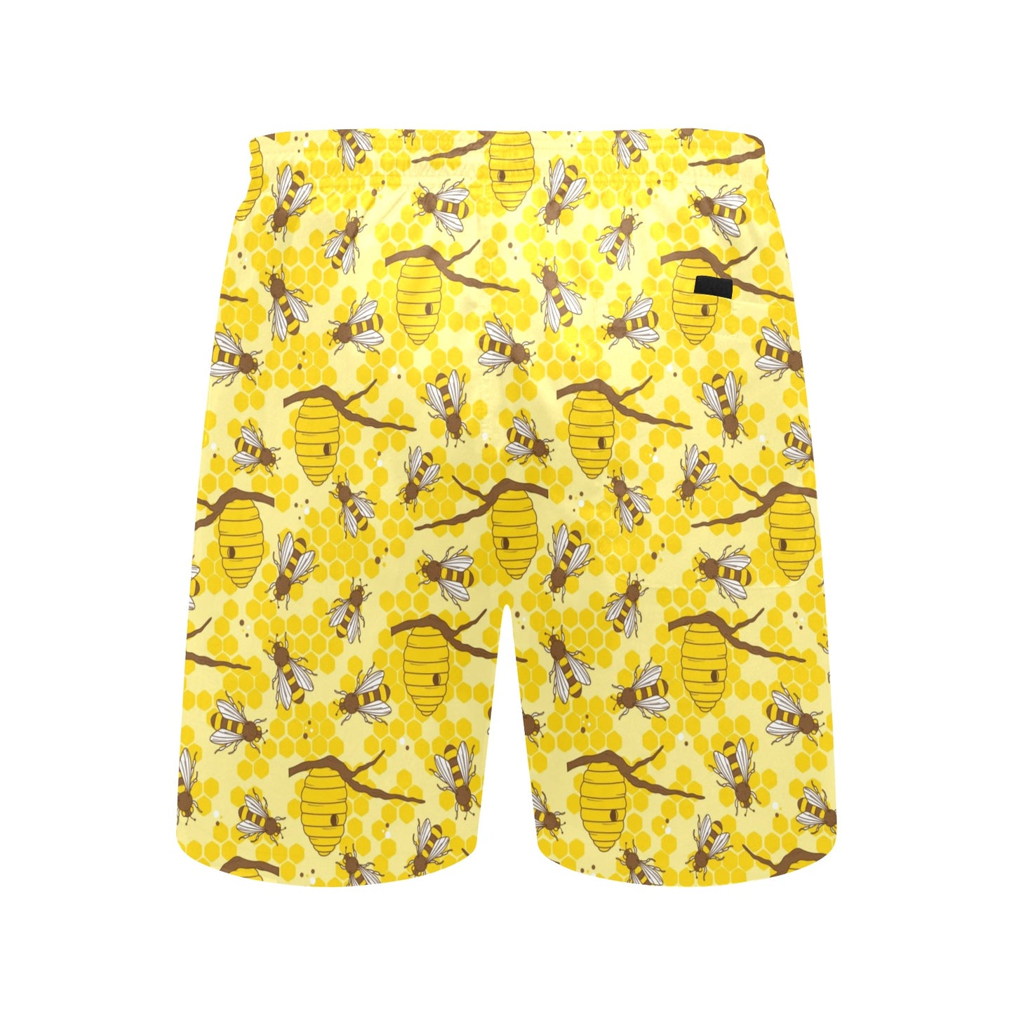 Bee With Honeycomb Print Design LKS302 Men's Swim Trunks Beach Shorts