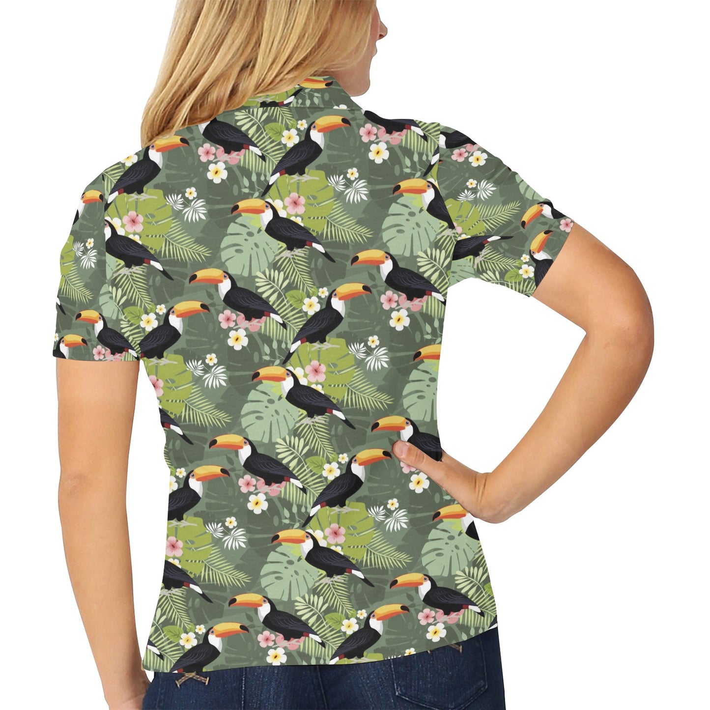 Toucan Print Design LKS304 Women's Polo Shirt