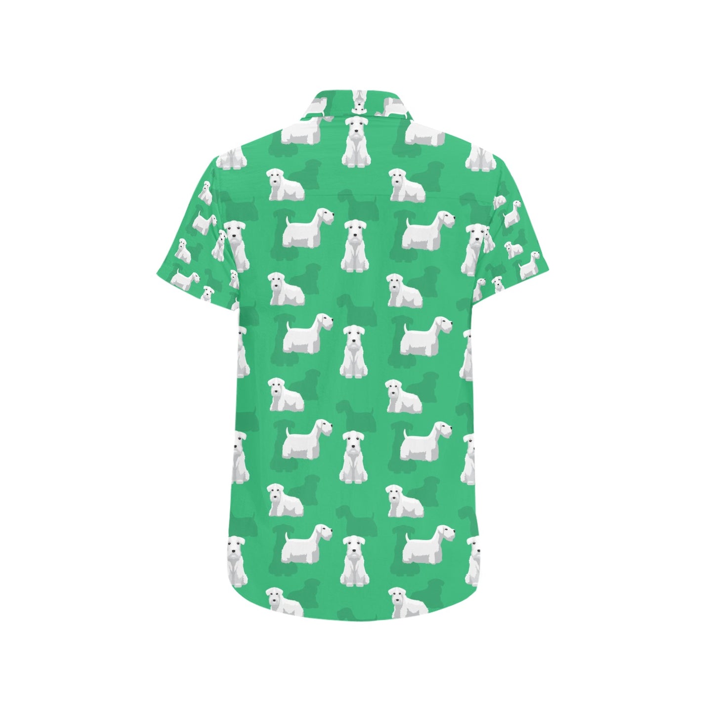 Sealyham Terriers Print Design LKS301 Men Short Sleeve Button Up Shirt