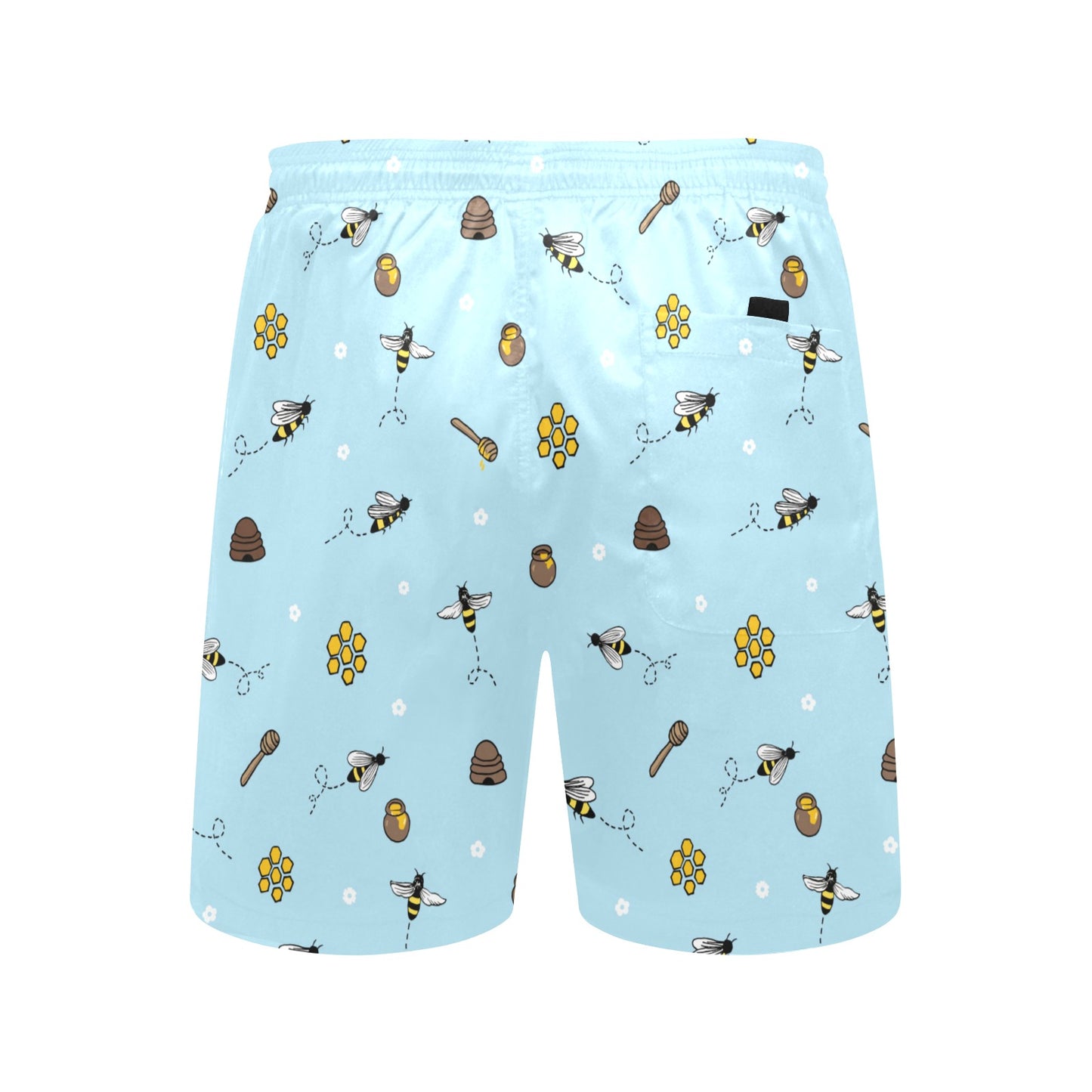 Honey Bee Print Design LKS307 Men's Swim Trunks Beach Shorts