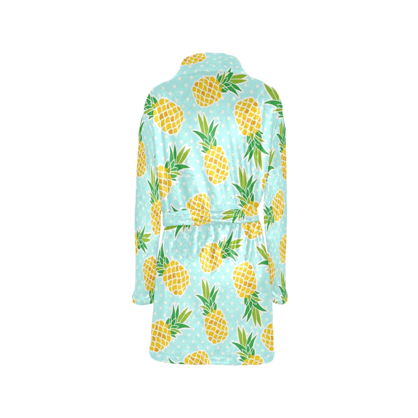 Pineapple Pattern Print Design PP01 Women's Fleece Robe
