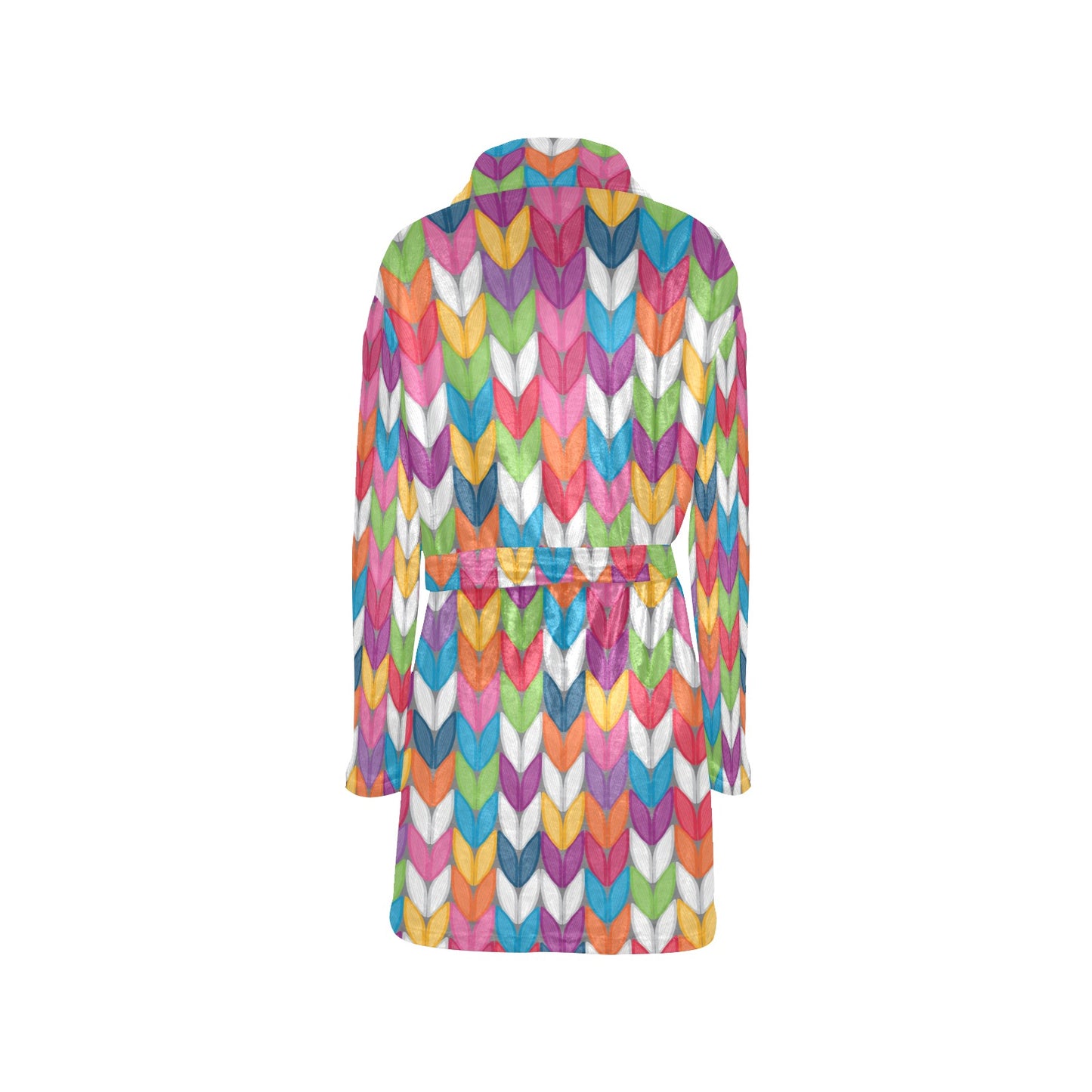 Knit Pattern Print Design 01 Women's Fleece Robe