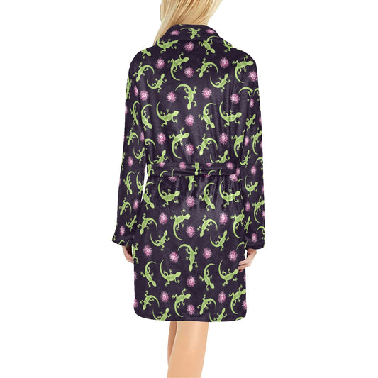 lizard Print Design LKS402 Women's Fleece Robe