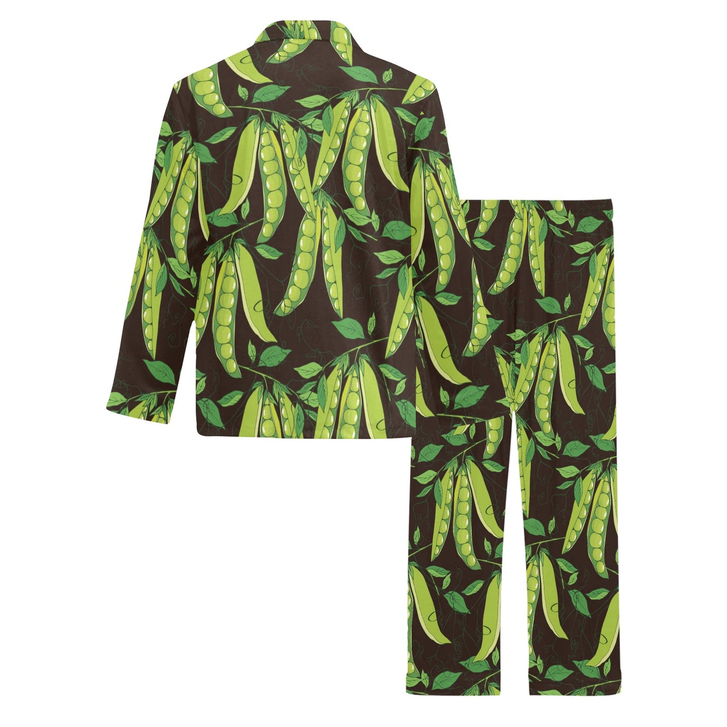 Peas Pattern Print Design A03 Men's Long Pajama Set