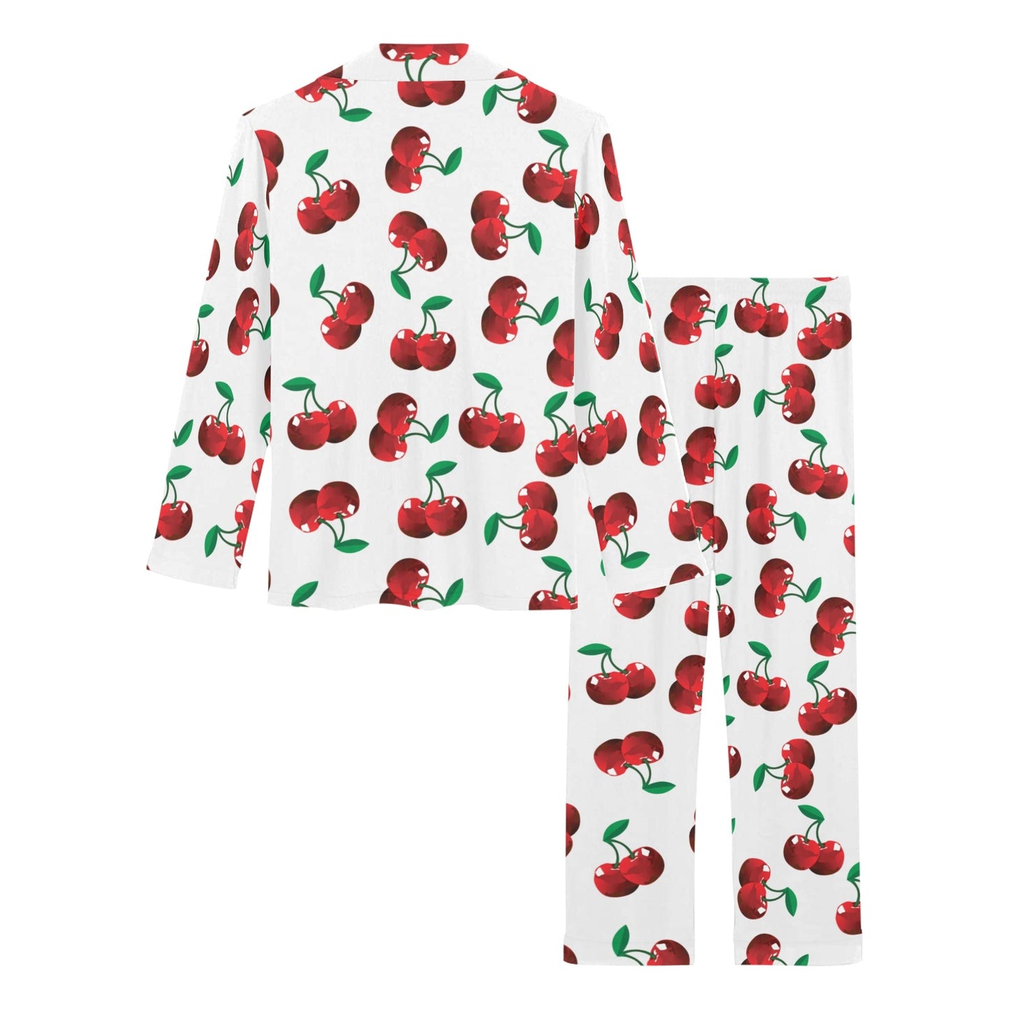Cherry Pattern Print Design 01 Women's Long Pajama Set