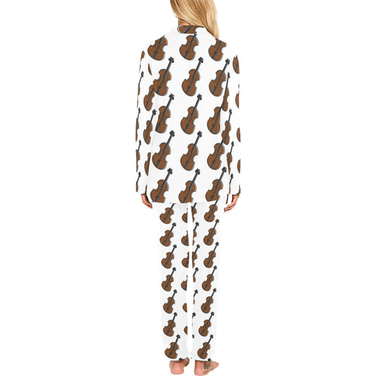 Violin Print Design LKS405 Women's Long Pajama Set