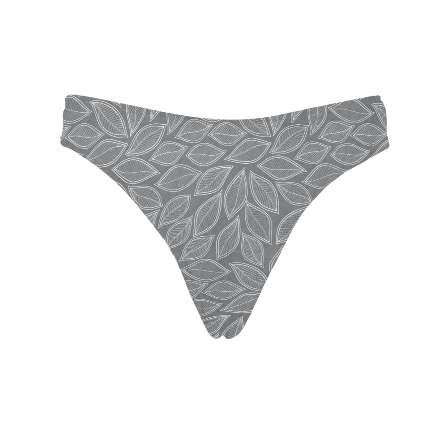 Elm Leave Grey Print Pattern Women's Thongs