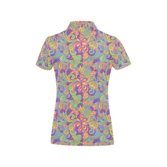 Trippy Print Design LKS306 Women's Polo Shirt