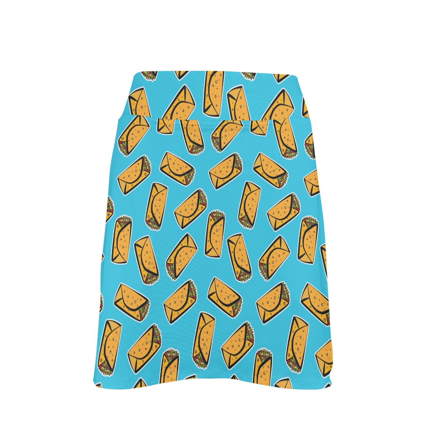 Burrito Print Design LKS301 Women's Golf Skirt with Pocket