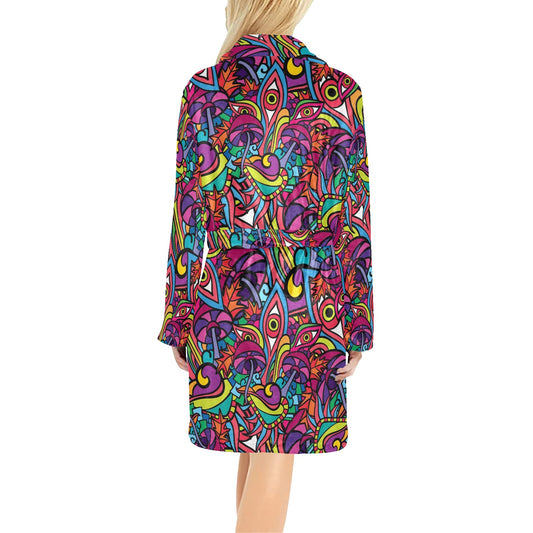 Trippy Print Design LKS302 Women's Fleece Robe