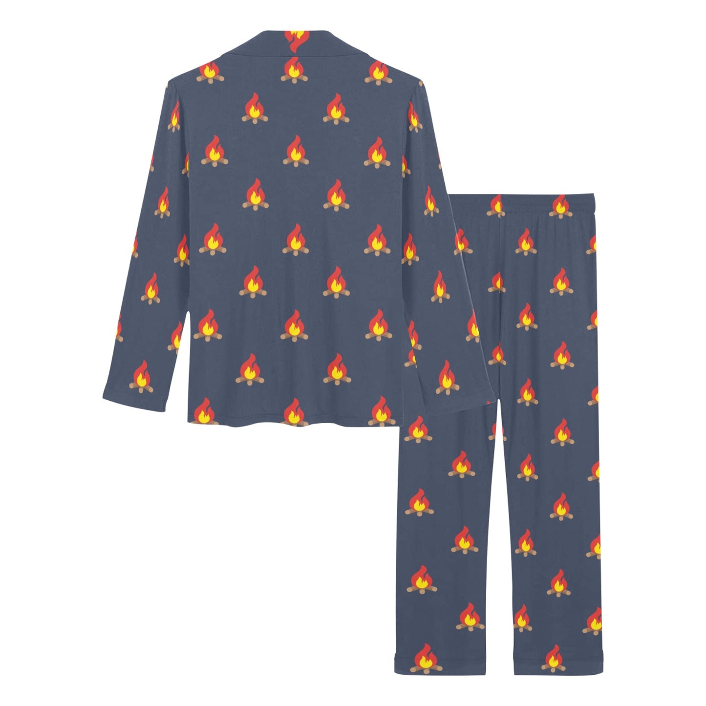 Campfire Pattern Print Design 02 Women's Long Pajama Set